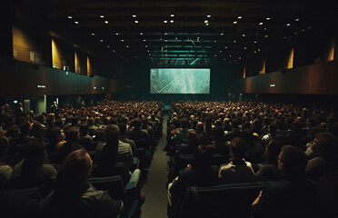 Conference hall audience full of tech people