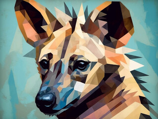 A Cubism Painting of a Hyena | Generative AI