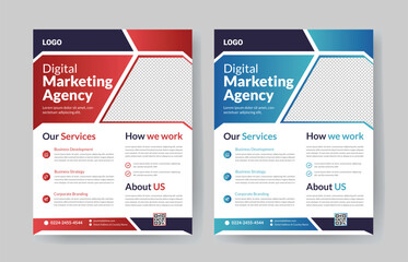 corporate business multipurpose and digital marketing agency flyer design and brochure cover page template	