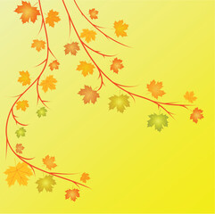 Naklejka na ściany i meble autumn vector background leaves and branches