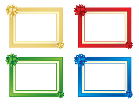 Set of four frames with bows.   More christmas images in my portfolio.