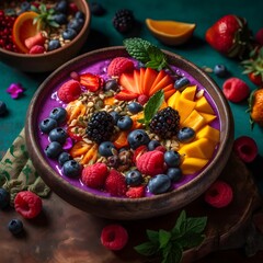 A colorful smoothie bowl