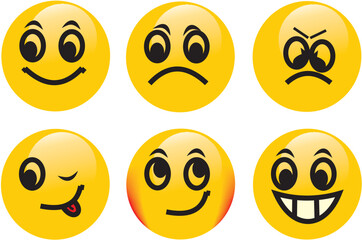 Different icons expressing feelings of love, anger, sadness, disgust