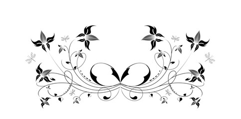 Decorative flowers, isolated on white background, vector illustration. Please see some similar pictures from my portfolio.