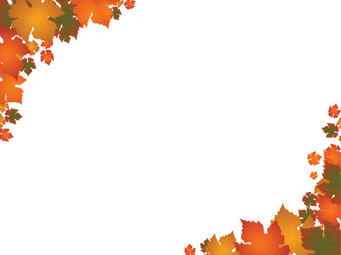 Border illustration of golden autumn leaves