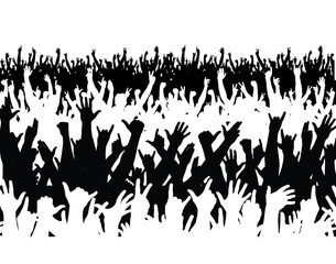 Editable vector illustration of a large crowd