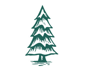 Christmas tree set, Hand drawn illustrations.	
