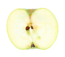 Sliced green apple, transparent background