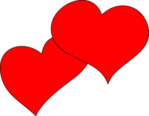 red hearts valentine symbol