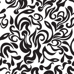 Fototapeta premium Floral seamless background for yours design use. For easy making seamless pattern just drag all group into swatches bar, and use it for filling any contours.