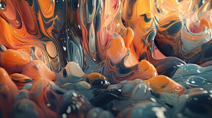 An enchanting wallpaper featuring a close-up shot of a pouring liquid in slow motion, capturing the intricate movement and mesmerizing patterns. Generative AI. 