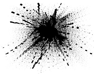 Editable vector illustration of a splattered ink drop