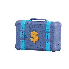 3d illustration business suitcase