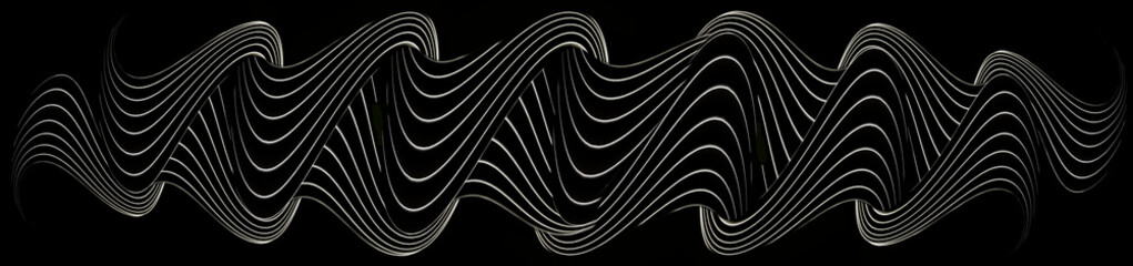 Black and white lines on dark background graphic illustration