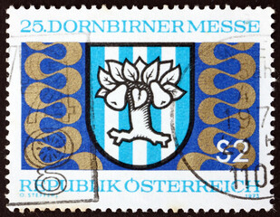 Postage stamp Austria 1973 Dornbirn Fair Emblem, Dornbirn Trade Fair, 25th Anniversary