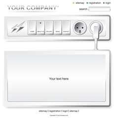 Website white electric layout template