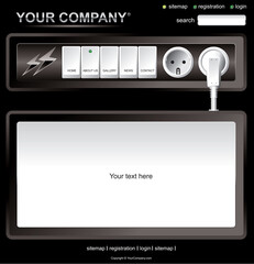 Website black electric layout template