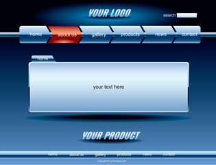 Obraz premium Website blue glossy template