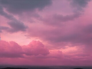 Sunset in the pink clouds.