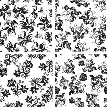 Floral seamless background for yours design use. For easy making seamless pattern just drag one of  groups into swatches bar, and use it for filling any contours.