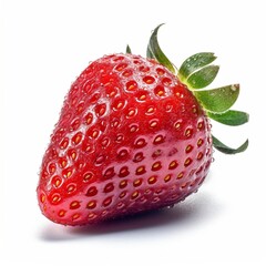 Fresh strawberry close up white background 