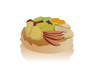 fruit cake on isolated background