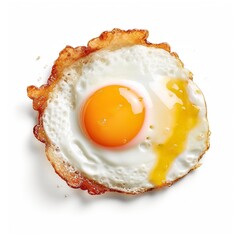 Fried egg white background 