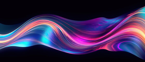 Holographic Neon Fluid Waves Background for presentation design. Suit for business, corporate, institution, party, festive, seminar, and talks