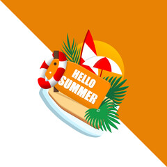 Hello Summer illustration design vector