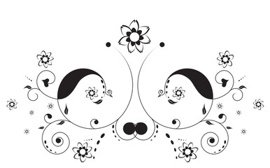 Decorative flowers, isolated on white background, vector illustration. Please see some similar pictures from my portfolio.