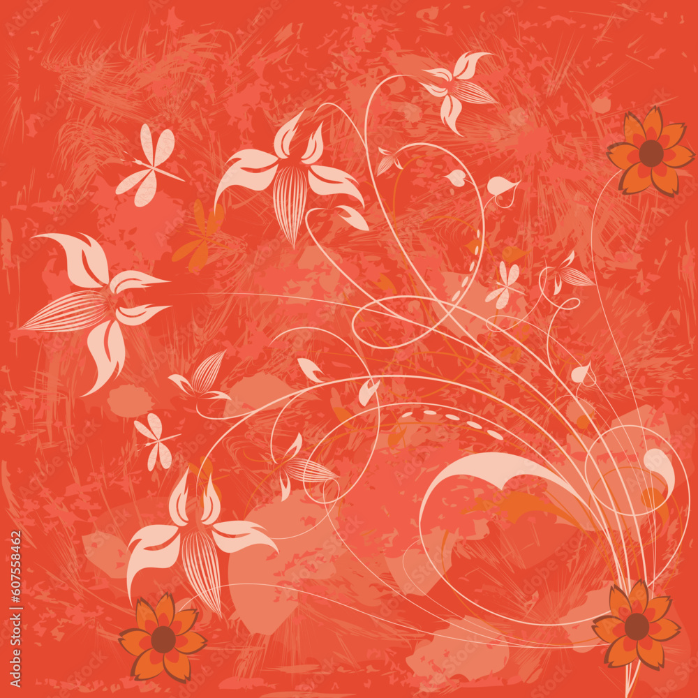 Poster floral background with a frame for a text. please see some similar pictures from my portfolio.