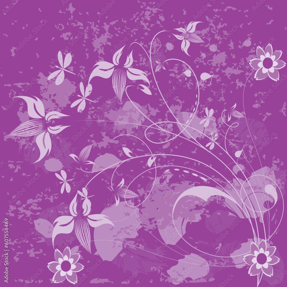 Poster floral background with a frame for a text. please see some similar pictures from my portfolio.