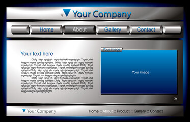 Website metallic buttons template on black