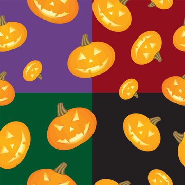 Seamless background with pumpkins for Halloween