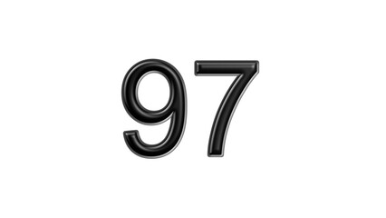 97 black lettering white background year number