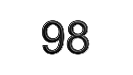 98 black lettering white background year number