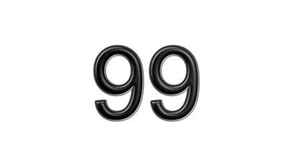 99 black lettering white background year number