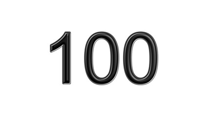 100 black lettering white background year number