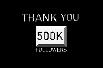 Thank you followers peoples, 500 K online social group, happy banner celebrate, Vector illustration