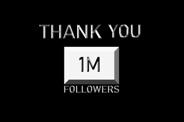 Thank you followers peoples, 1 M online social group, happy banner celebrate, Vector illustration