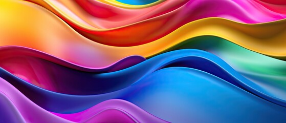 Rainbow Wavy Satin Background for presentation design. Suit for business, corporate, institution, party, festive, seminar, and talks