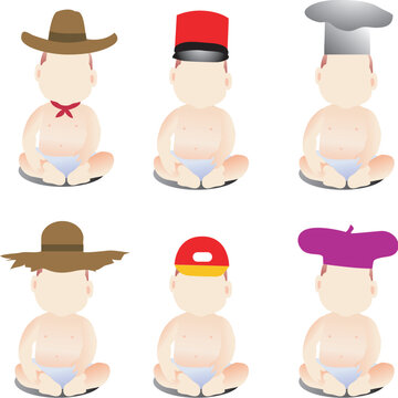 vector illustration for a set of occupation of baby