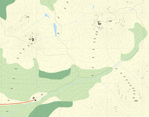 Editable vector illustration of a generic map of mountains