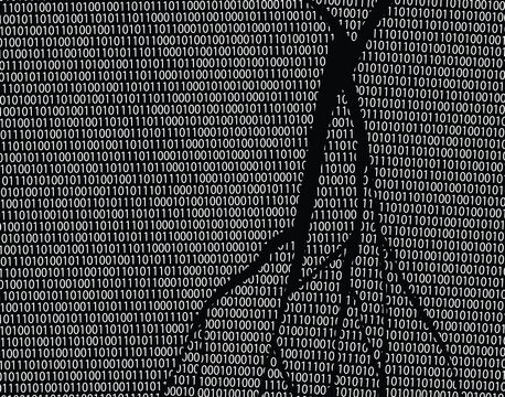 Editable vector abstract design of broken code