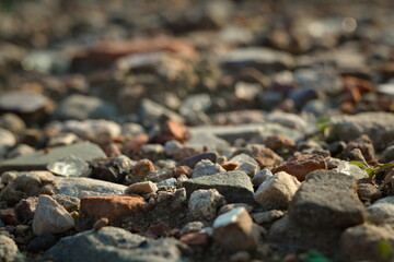 Stones with the gravel