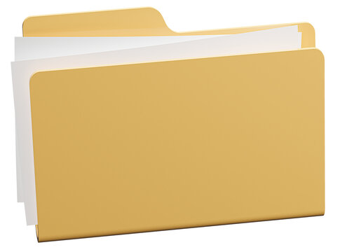 File Folder with Documents, Note and Blank