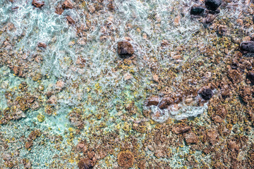 Aerial Vista: Captivating Shallow Rocky Reef in Kona, Hawaii