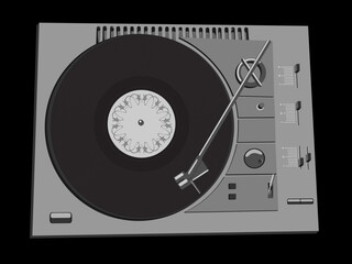 Vector image of a vinyl DJ's deck.