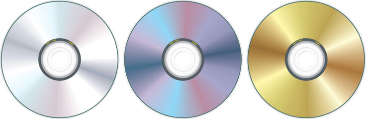 realistic compact discs - vector illustration - obrazy, fototapety, plakaty