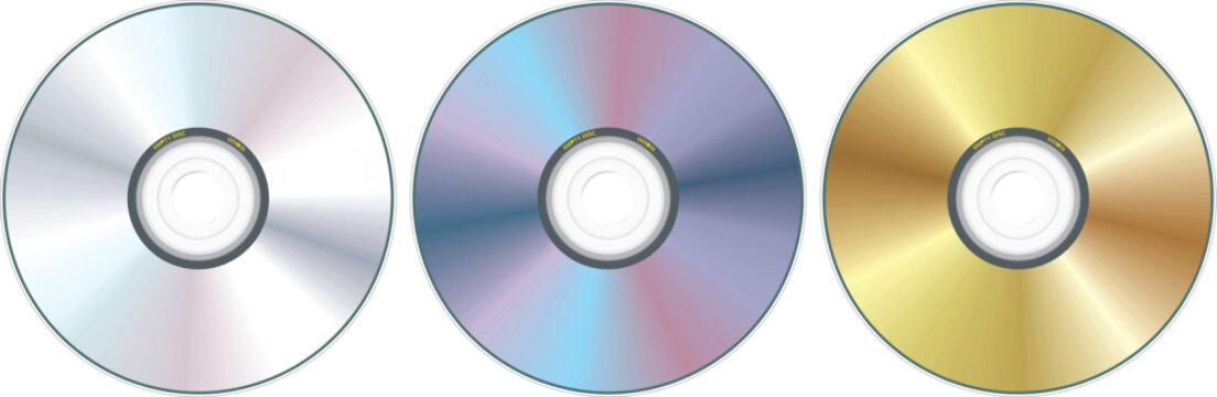 realistic compact discs - vector illustration
